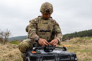 Preparing to fly  RQ-28 drone