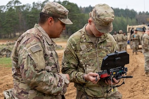Preparing to fly drone during Combined Resolve