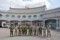Members of the Ecuadorian military and the Kentucky National Guard’s 41st Weapons of Mass Destruction Civil Support Team visit Churchill Downs Racetrack in Louisville, Ky,. as part of an emergency response capabilities demonstration March 10, 2026.