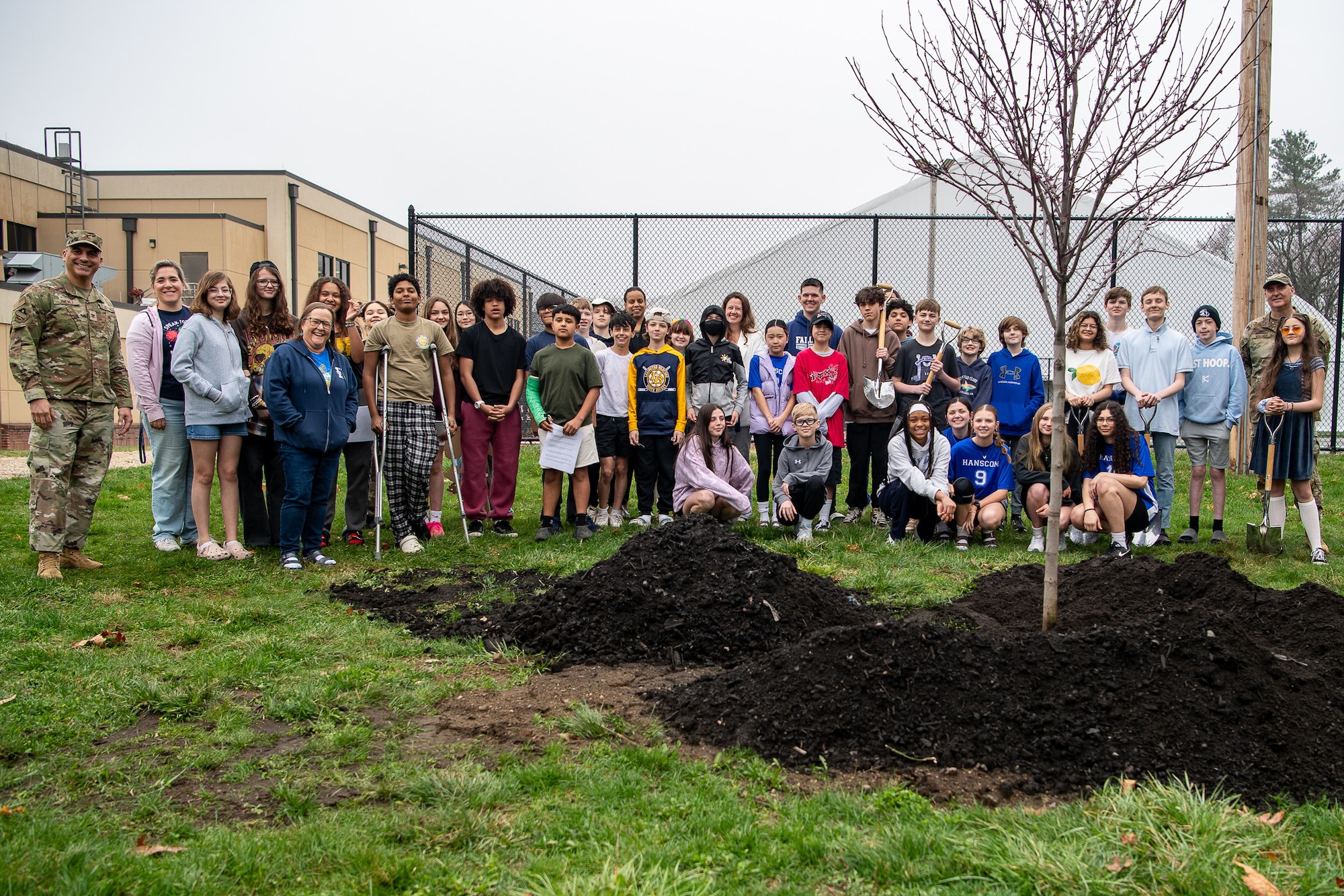 Group photo from an Arbor Day event