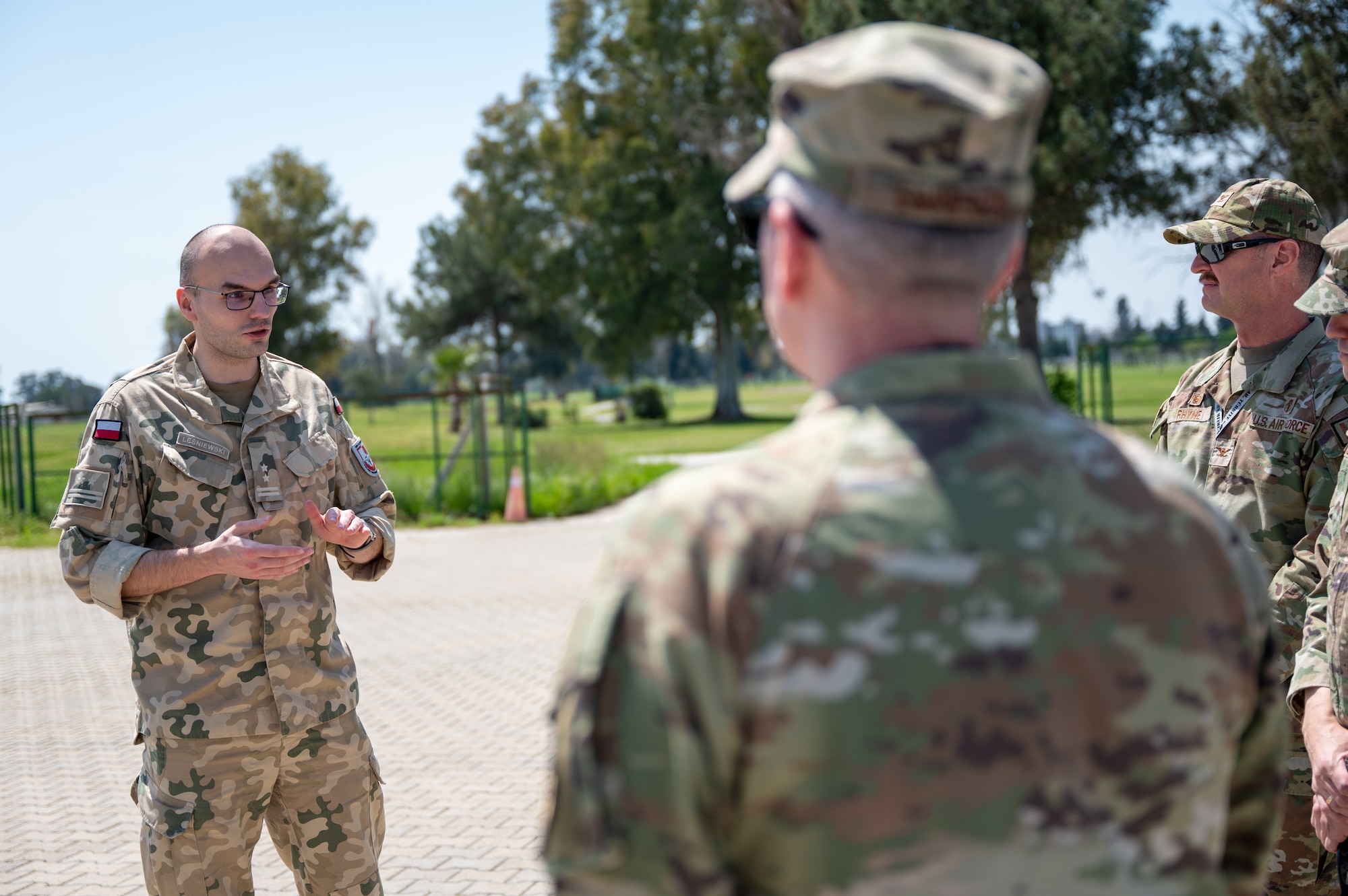 A Polish service member speaking