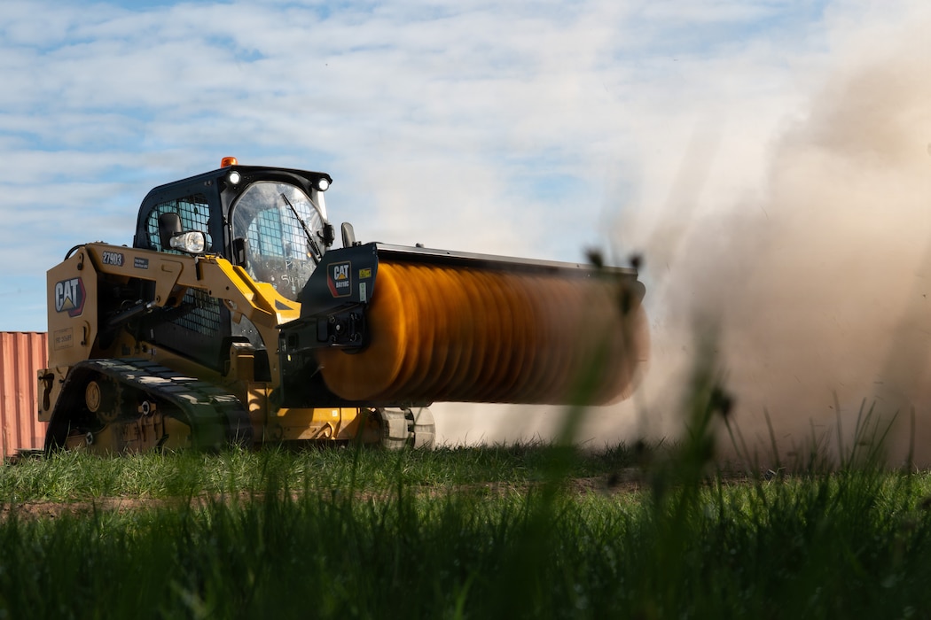 U.S. Air Force Senior Airman Colby Jackson, 86th Civil Engineer Group journeyman, drives heavy machinery during Rapid Airfield Deployment Readiness training at Ramstein Air Base, Germany, April 16, 2026.