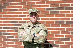 Soldier poses for a photo. (U.S. Air Force photo by Senior Airman Olivia Bithell)