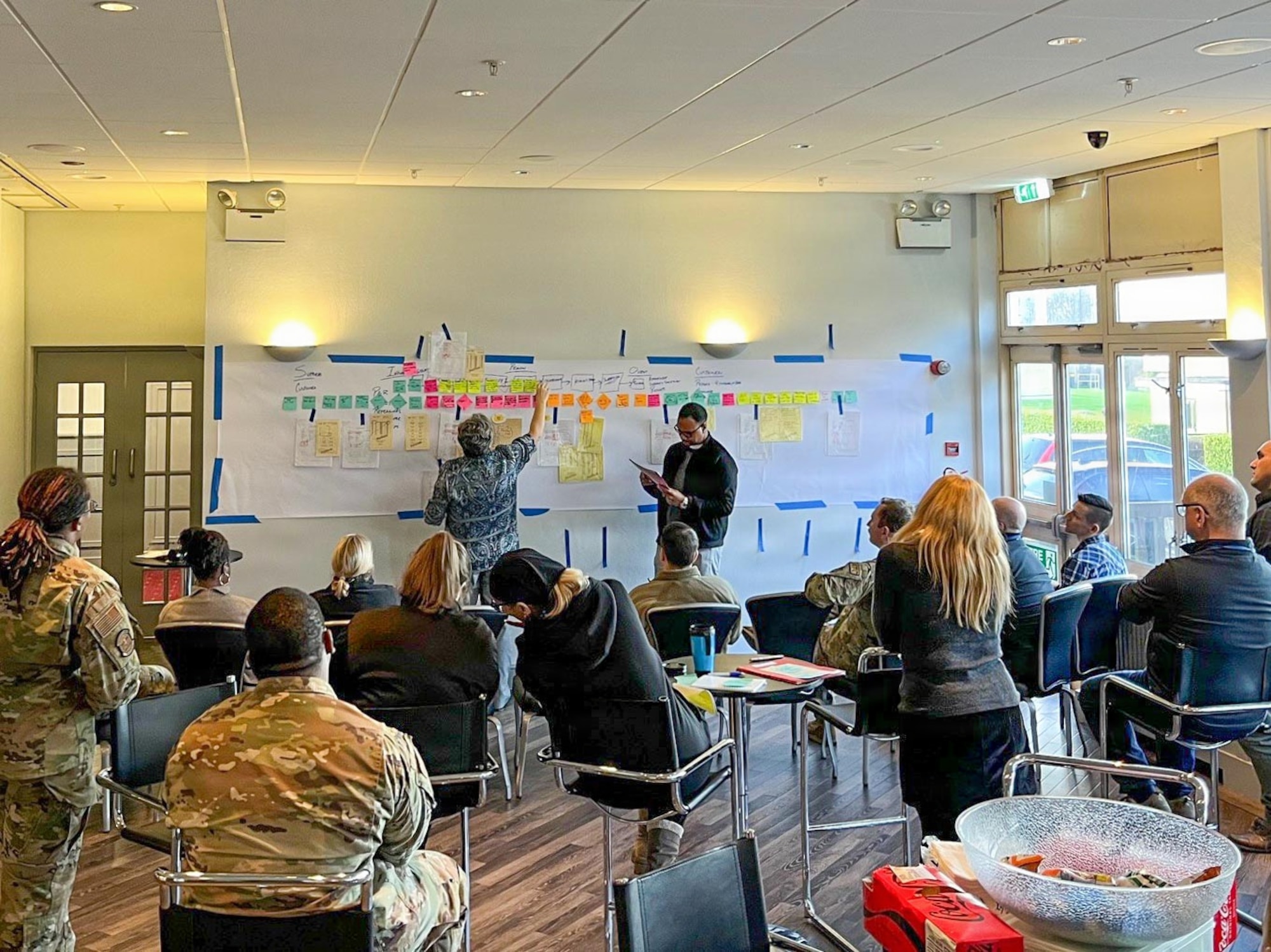 Members of the 501st Combat Support Wing participate in Problem Identification Training