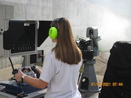 Kiara Streepy, a Mechanical Engineer at NSWC Crane who supports the ROSAM weapon system, conducts testing in 2021.