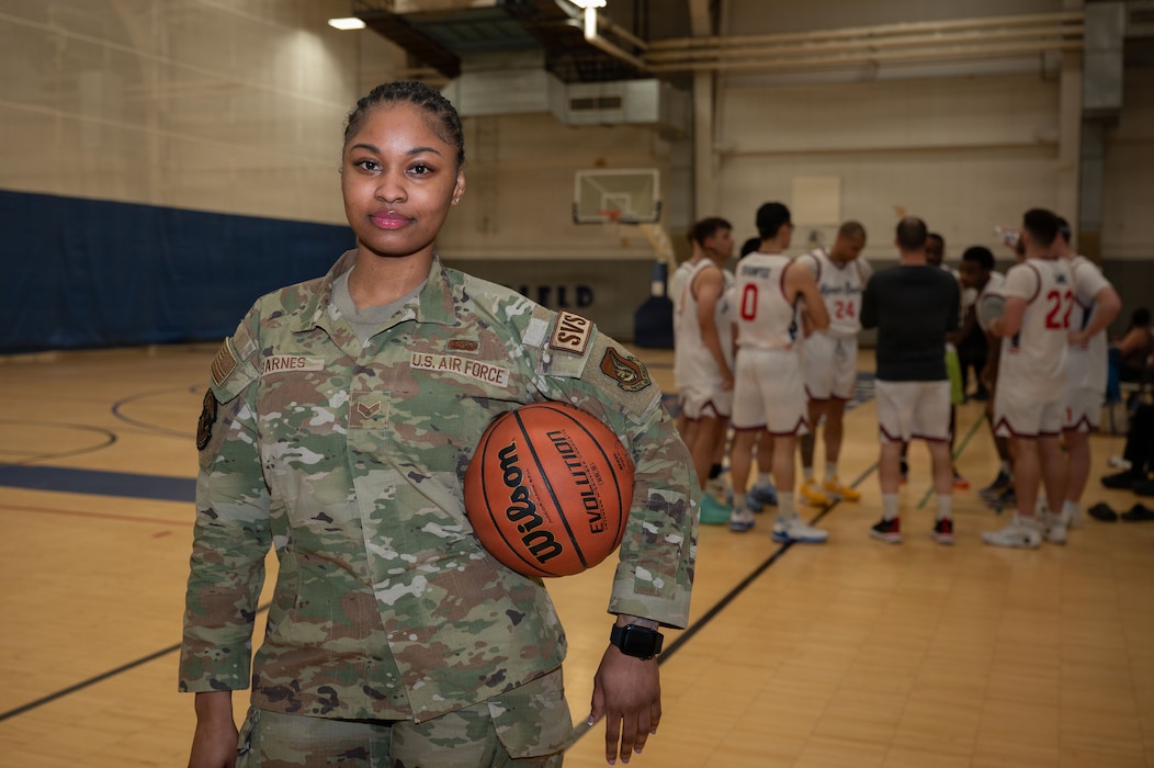 U.S. Air Force Senior Airman Danise Barnes, 354th Force Support Squadron fitness journeyman, poses for a photo at Eielson Air Force Base, Alaska, March 3, 2026.