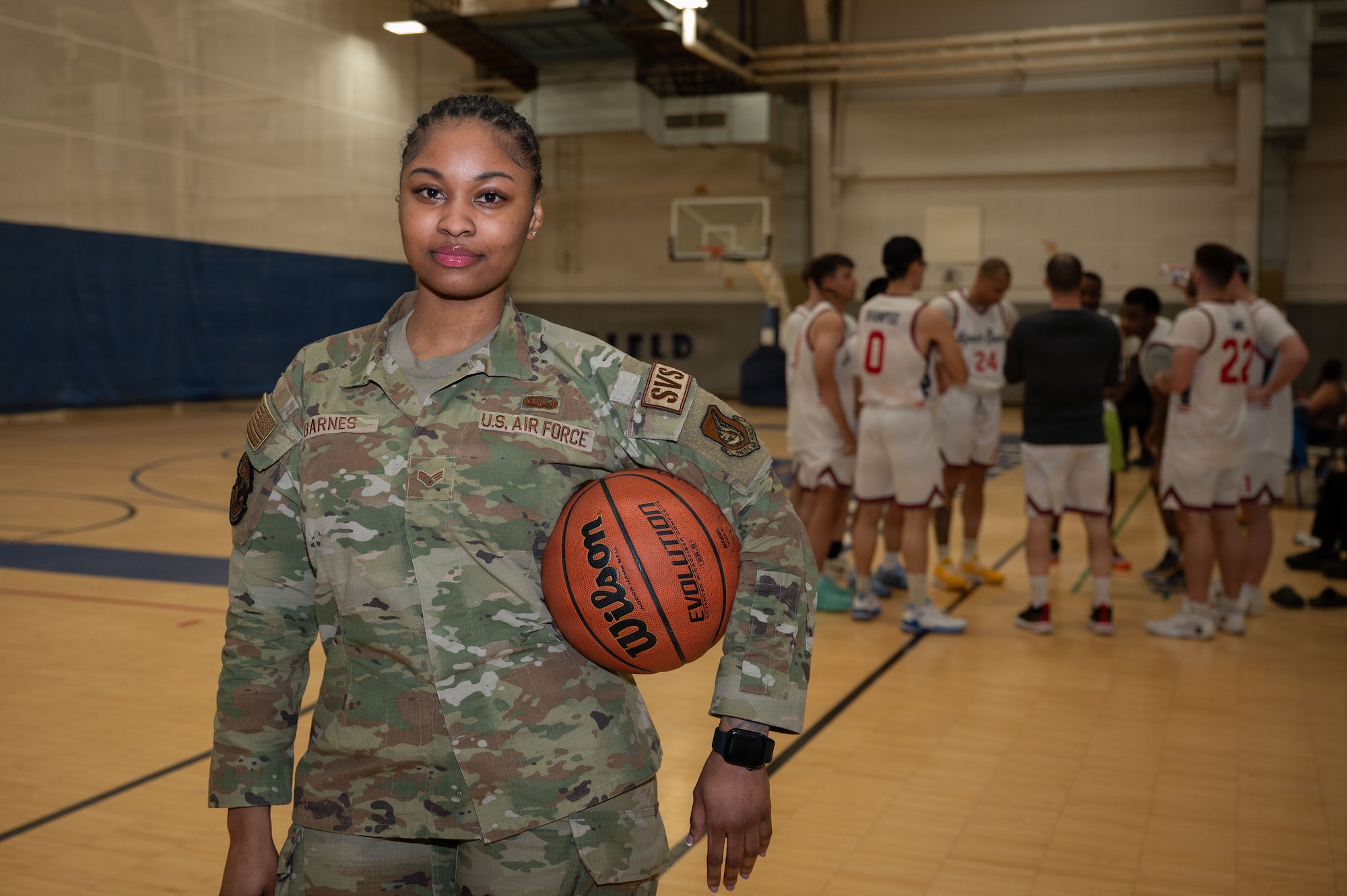 U.S. Air Force Senior Airman Danise Barnes, 354th Force Support Squadron fitness journeyman, poses for a photo at Eielson Air Force Base, Alaska, March 3, 2026.