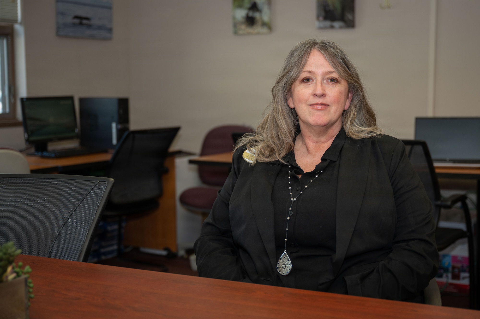Trina Good, 354th Force Support Squadron child and youth services flight chief, poses for a photo at Eielson Air Force Base, Alaska, April 2, 2026.