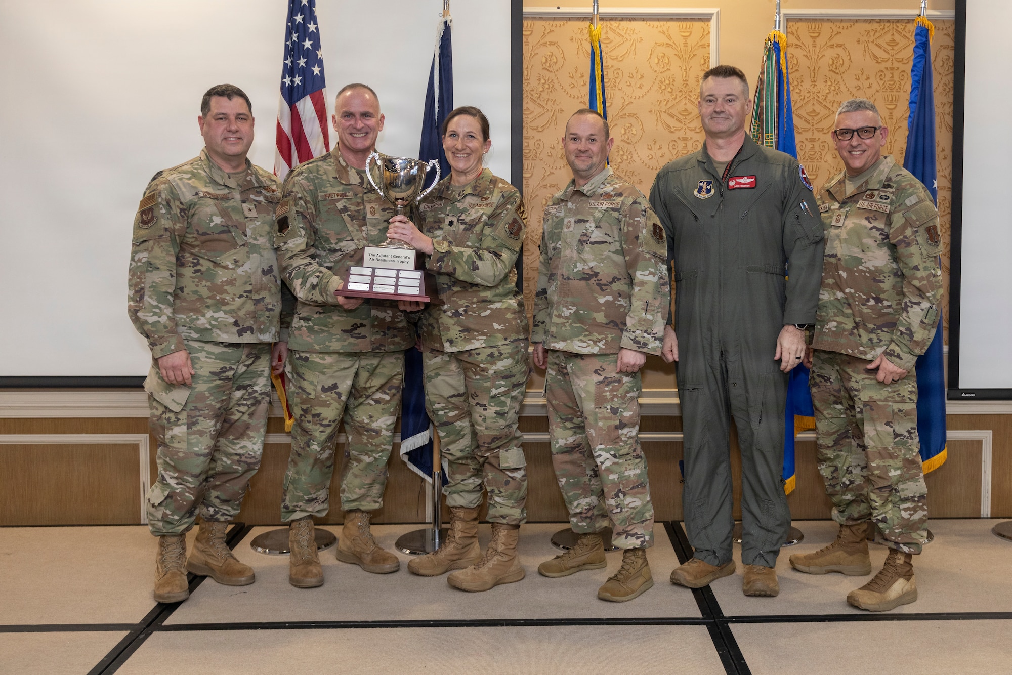 The 192nd Maintenance Squadron accepts the Virginia Adjutant General’s Air Readiness Trophy