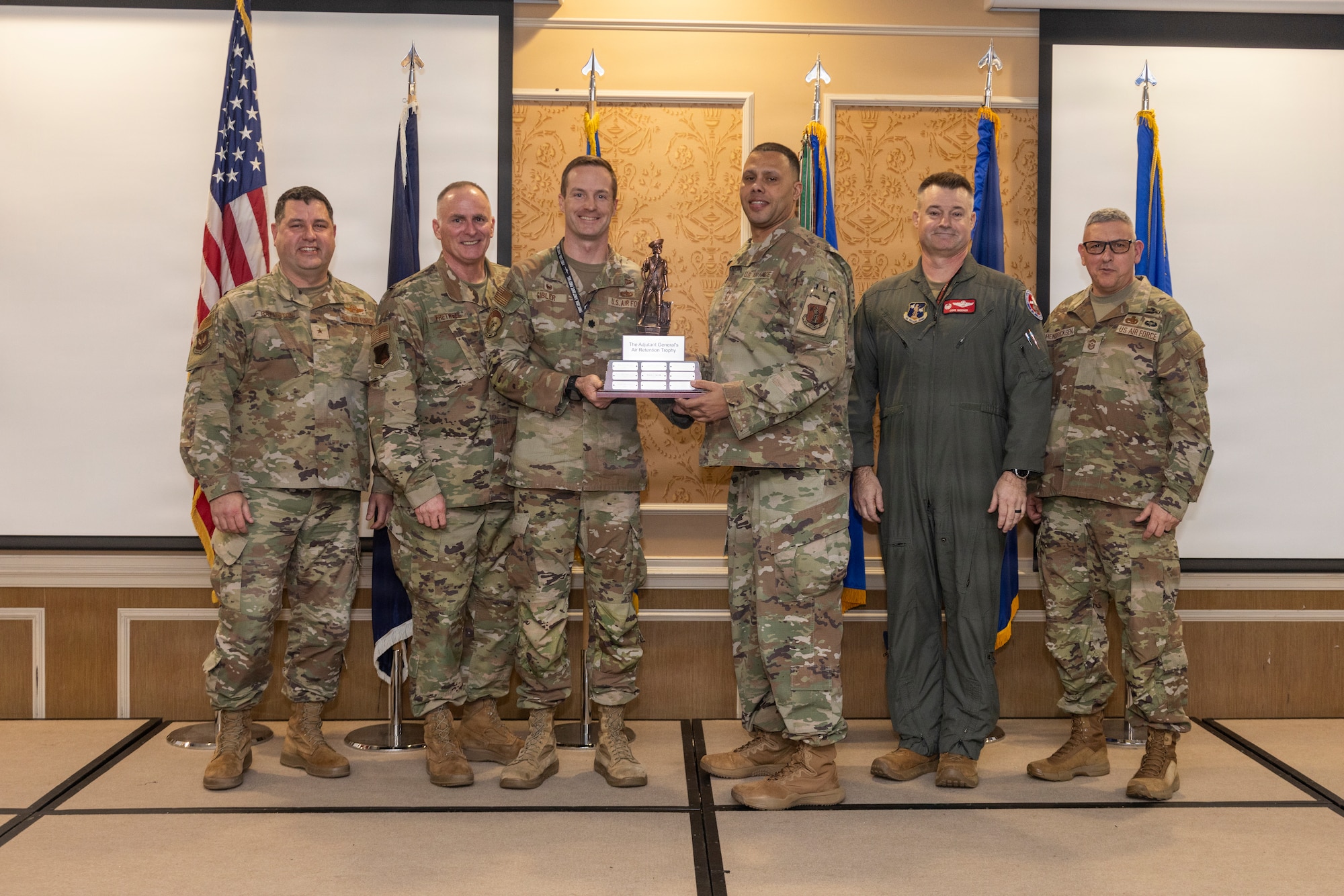 192nd Aircraft Maintenance Squadron accepts the Virginia Adjutant General’s Air Retention Trophy