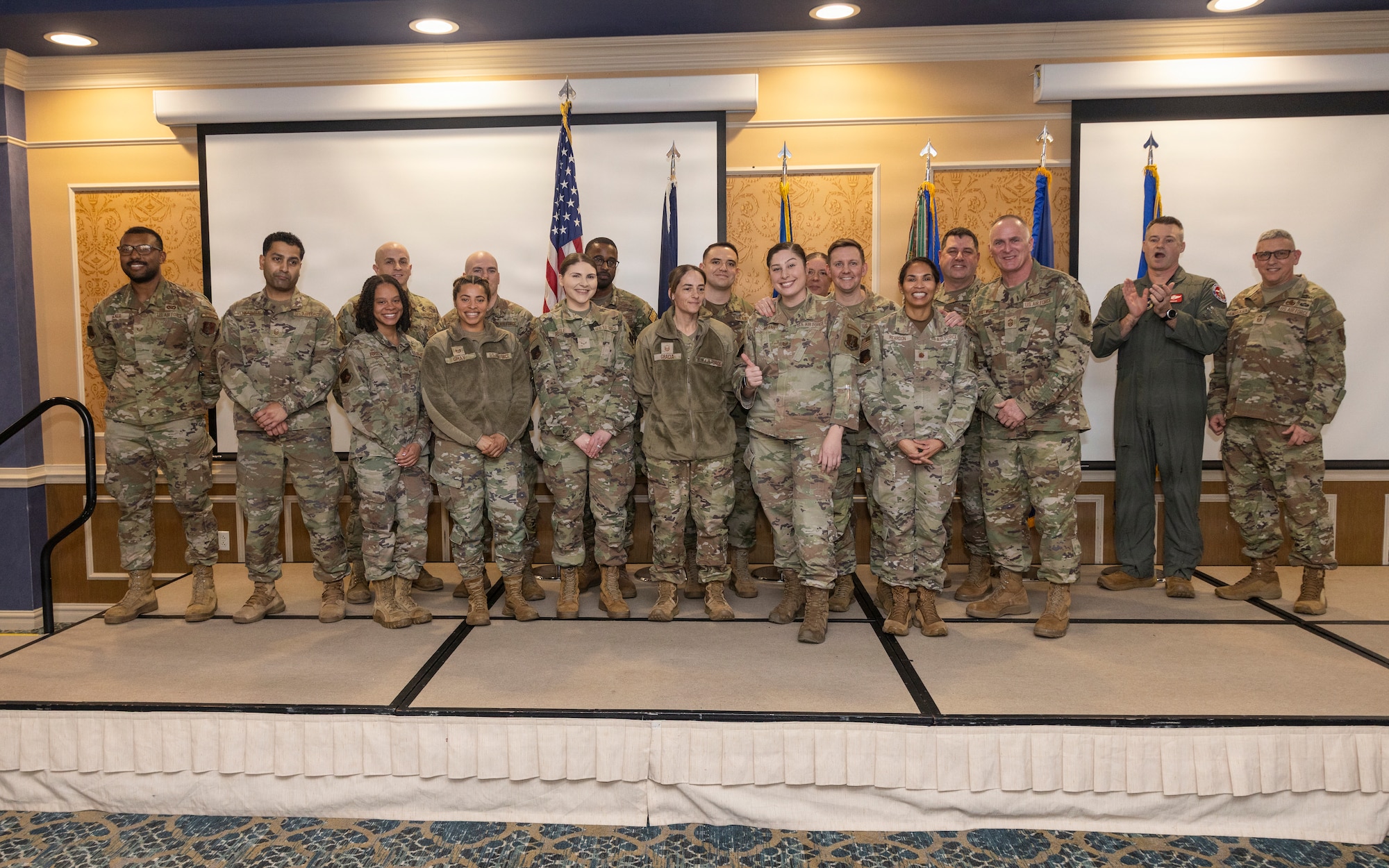 The 192nd Wing Recruiting and Retention Flight poses for a photo