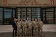 Members of the Advanced Capabilities Directorate, U.S. Army Southern European Task Force, Africa (SETAF-AF), pose for a photo at Caserma Del Din, Vicenza, Italy, April 10, 2026. The directorate serves as the command's front door for the innovation ecosystem, translating senior leader vision into battlefield-ready capabilities through technical scouting and coordination with industry and academia.