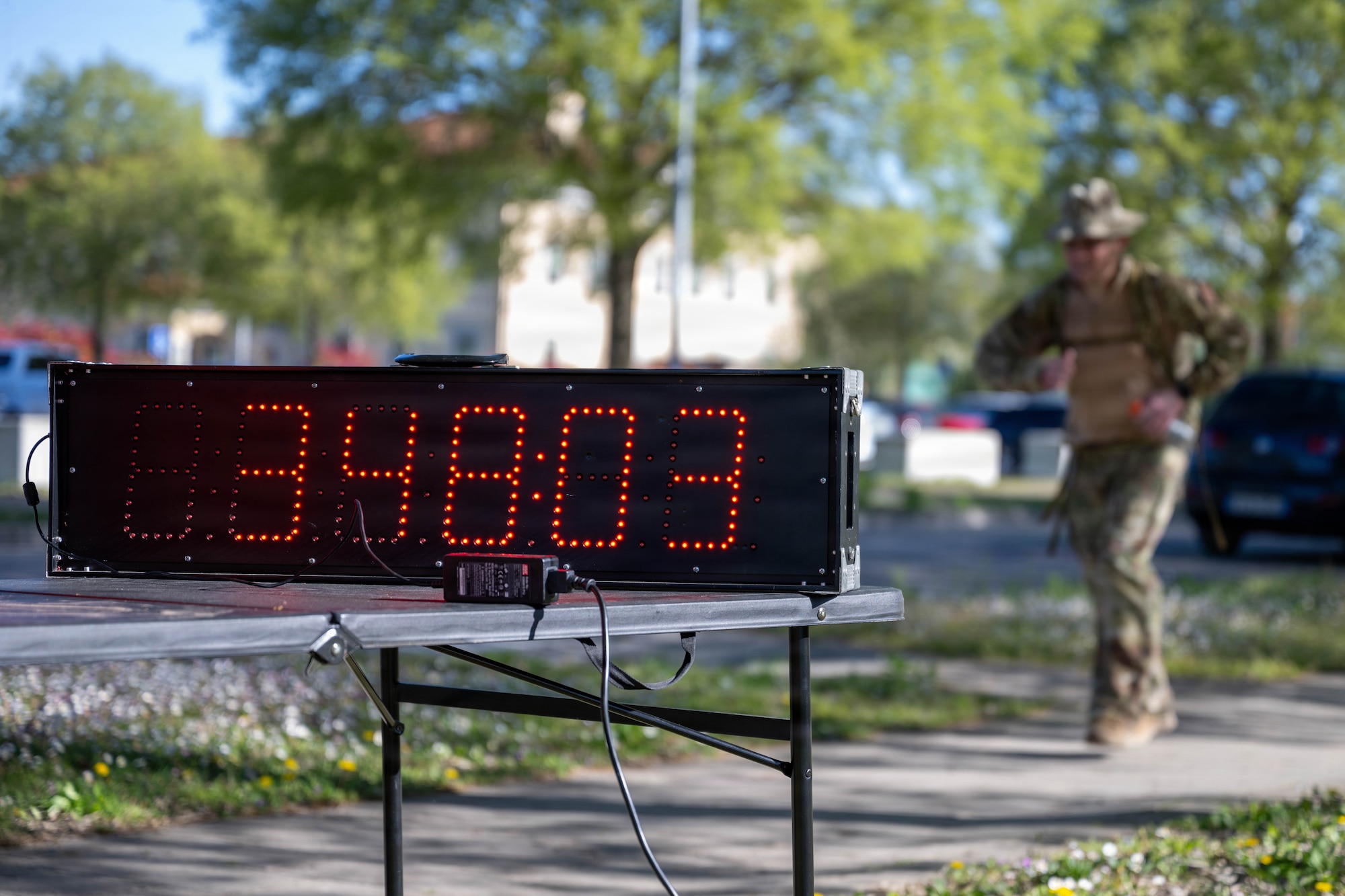 Airmen participate in the Norwegian foot march.
