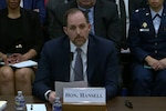 Bradley D. Hansell, undersecretary of war for intelligence and security, testifies during a hearing before the House Armed Services Committee’s intelligence and special operations subcommittee in Washington, April 16, 2026.