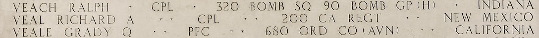 U.S. Army, Cpl. Richard A. Veal