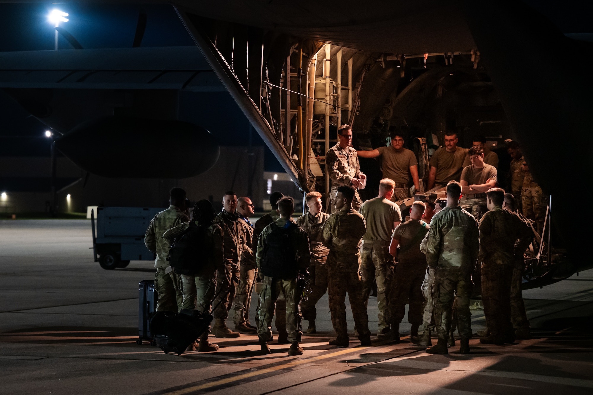 U.S. Airmen assigned to the 317th Airlift Wing and 7th Bomb Wing conduct accountability before a Maximum Endurance Operation in preparation for Exercise Balikatan 2026 at Dyess Air Force Base, Texas, April 15, 2026. Balikatan is a longstanding annual exercise between the Armed Forces of the Philippines and U.S. military designed to strengthen our ironclad alliance, improve our capable combined force, and demonstrate our commitment to regional security and stability. (U.S. Air Force photo by Senior Airman Jade M. Caldwell)