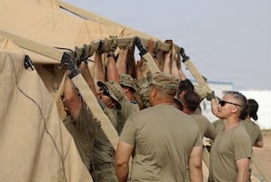 US Soldiers establish a theater operations center during African Lion 26