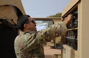 US Soldiers establish a theater operations center during African Lion 26