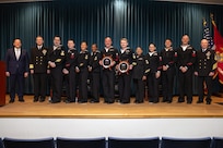 WASHINGTON, DC (April 16, 2026) - Naval Sea Systems Command (NAVSEA) 2025 Sailor of the Year (SOY) ceremony was hosted by Vice Admiral Jim Downey, Commander, NAVSEA, and held in the auditorium at the Washington Navy Yard. ND1 Andrew Turner, Naval Undersea Warfare Center, Keyport, was the active duty winner, and ET1 Carl Frost II, Surgemain Norfolk Naval Shipyard, Raleigh, was the reservist winner. Congratulations to all the finalists. (U.S. Navy photo by Laura Lakeway)