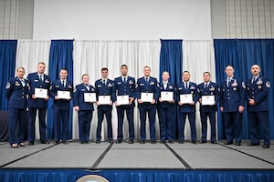 U.S. Air Force Airmen from the Lankford Enlisted Professional Military Education Center’s Noncommissioned Officers Academy Class 26-C were awarded the Diamond Sharp Award, April 14, 2026, at the Paul H. Lankford Enlisted Professional Military Education Center, I.G. Brown Training and Education Center, McGhee Tyson Air National Guard Base, Tennessee.  Nine Tech. Sgts received recognition from Master Sgt. Amy Threlkeld, I.G. Brown Training and Education Center’s first sergeant, and Master Sgt. Marcus Strait, their instructor and additional duty first sergeant.