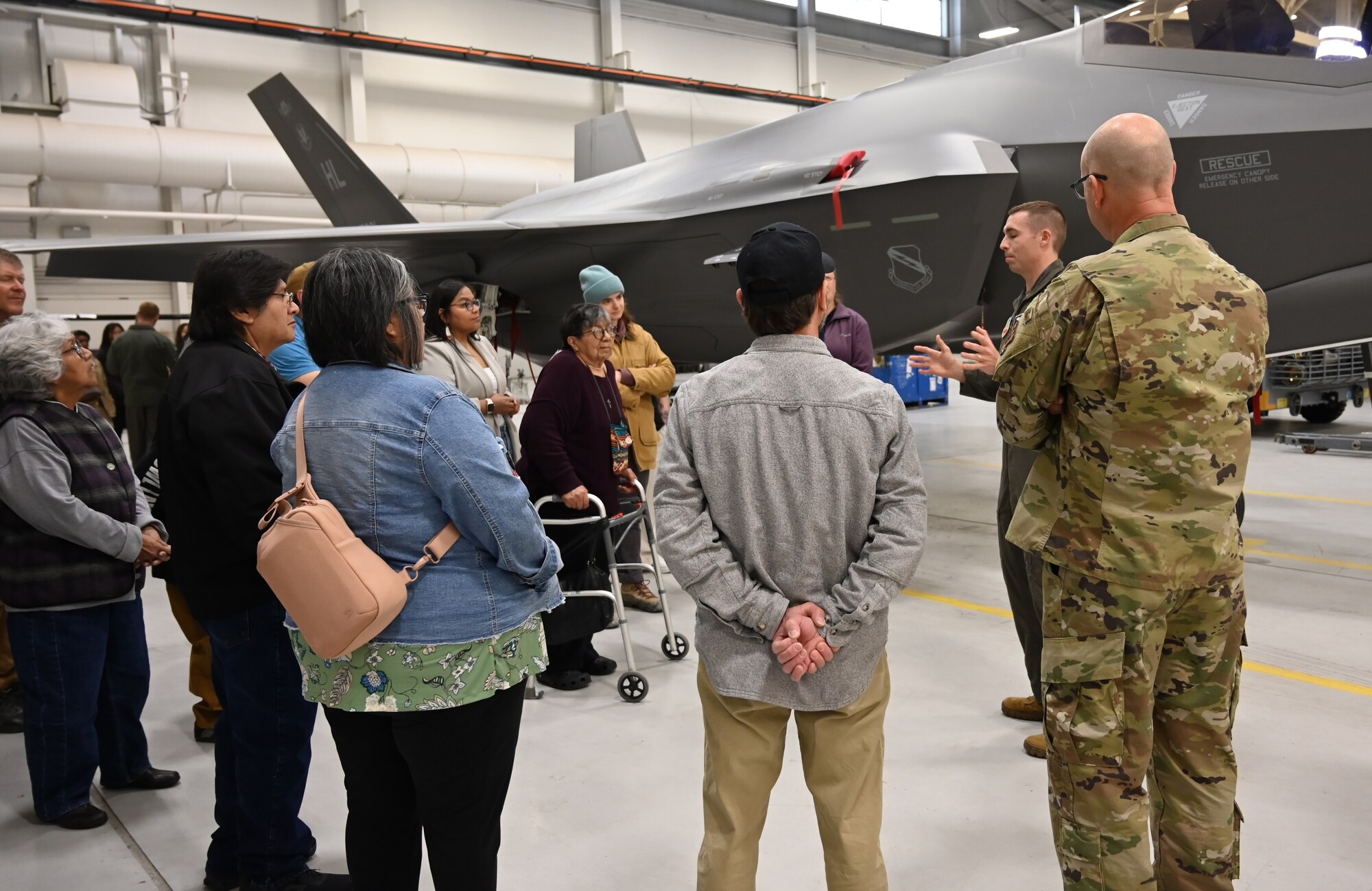 Participants of the 2026 Annual American Indian Meeting received tour of the 388th Fighter Wing and its F-35 program. Hill Air Force Base co-hosted the event with the Northwestern Band of Shoshone Nation.  (US Air Force photo by Kendahl Johnson)