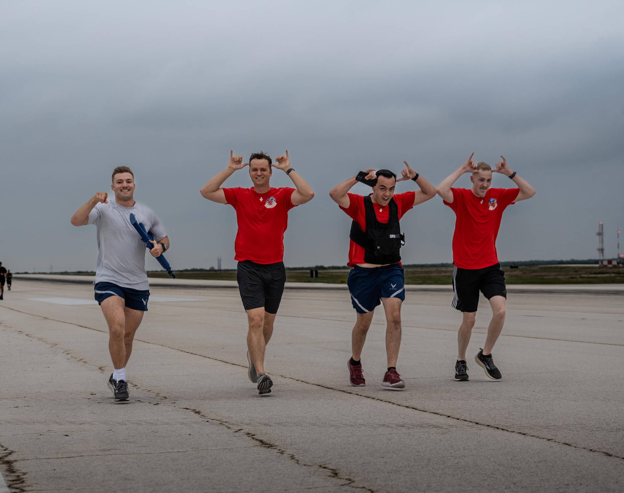 U.S. Air Force Airmen assigned to the 47th Flying Training Wing participate in the Warrior Run during XL Games at Laughlin Air Force Base, Texas, April 17, 2026. The run tested endurance and reinforced a Warrior Mindset across the wing. (U.S. Air Force photo by Airman 1st Class Harrison Sullivan)
