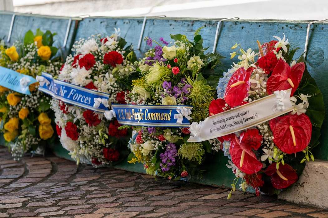 Maj. Gen. Michael R. Drowley, chief of staff of U.S. Indo-Pacific Command, presented a ceremonial wreath in remembrance of the fallen service members, and the courage and sacrifice of those who endured the march.