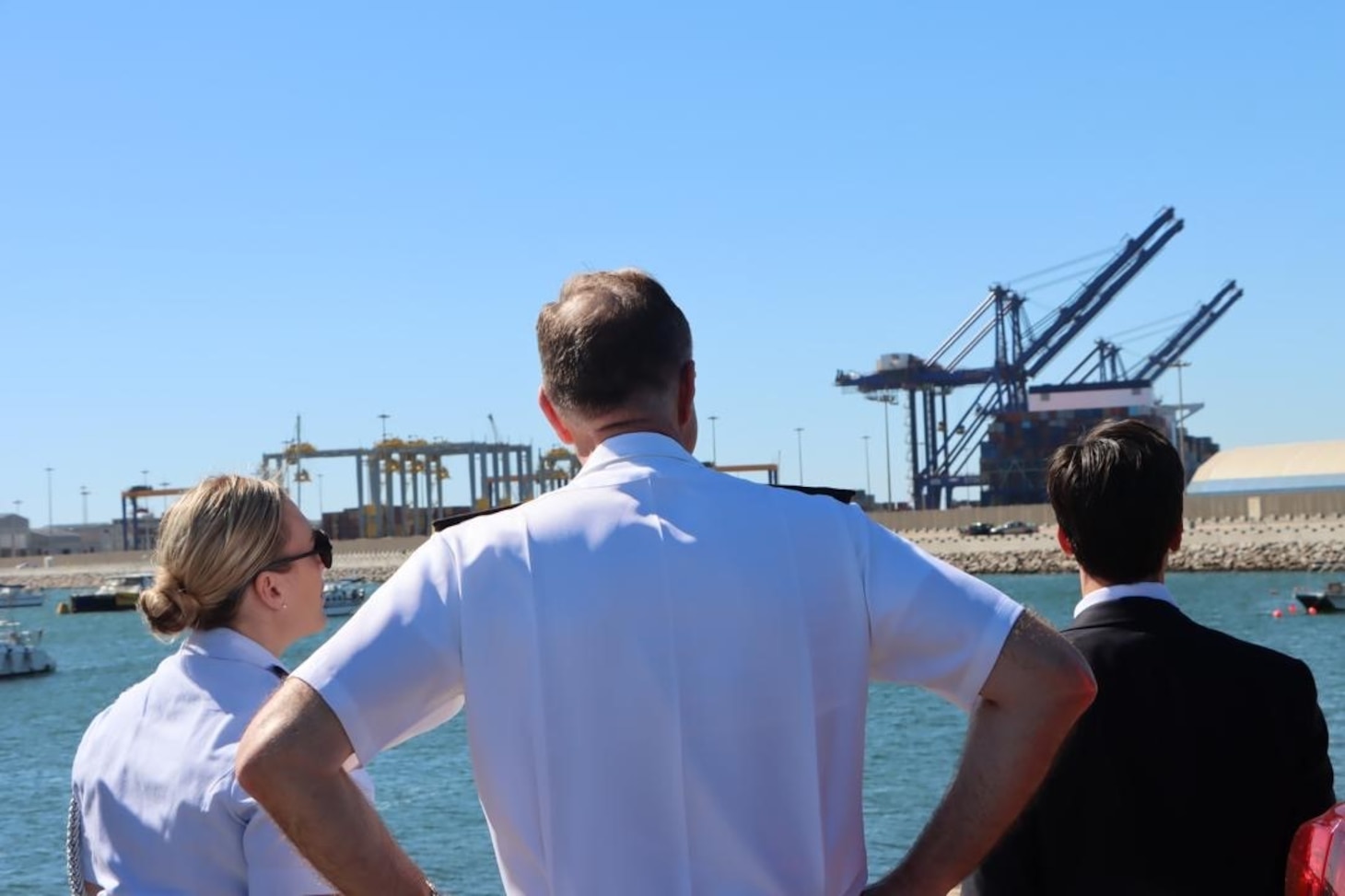 Admiral George M. Wikoff, commander of U.S. Naval Forces Africa (NAVAF), visited Windhoek and Walvis Bay this week to meet with Namibian government officials alongside U.S. Ambassador to Namibia John Giordano.