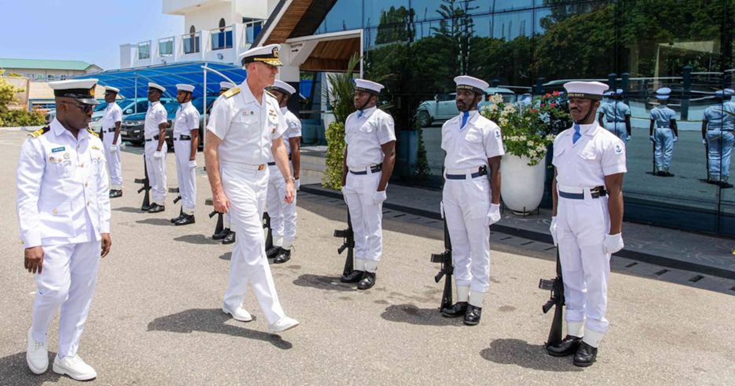 Adm. George M. Wikoff, commander of U.S. Naval Forces Africa (NAVAF), visited Accra April 21-22, meeting with U.S. embassy leadership and senior Ghanaian government officials to reinforce shared maritime security priorities in the Gulf of Guinea and to advance cooperation between the United States and the Ghana Navy.