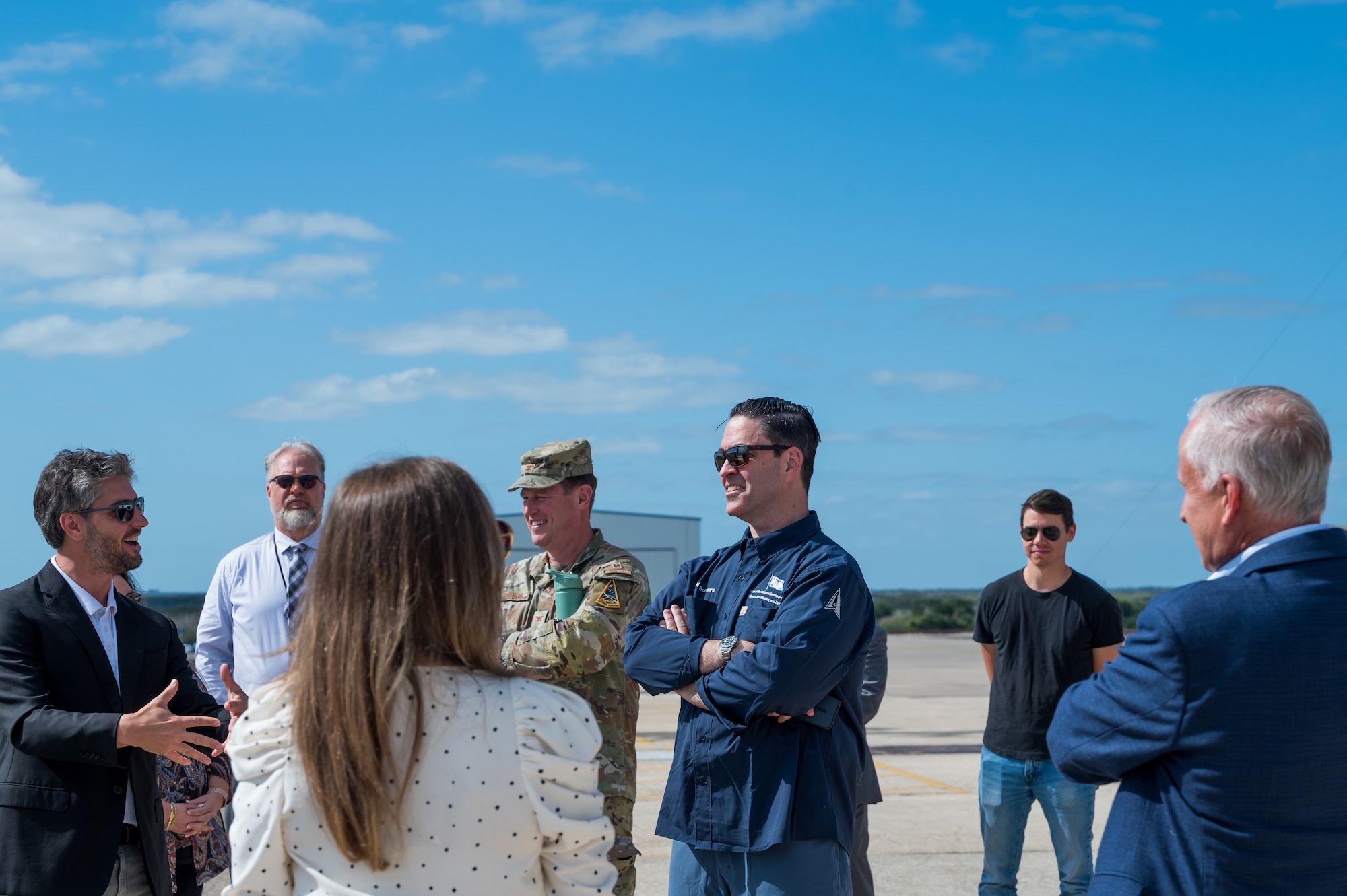 The Honorable Michael J. Borders, assistant secretary of the Air Force for energy, installations and environment, tours civilian launch service provider lease and construction sites at Cape Canaveral Space Force Station, Fla., April 16, 2026. Borders’ visit included a Space Launch Delta 45 space access mission overview, a review of daily launch operations and discussions regarding the Spaceport of the Future Infrastructure investment program. (U.S. Space Force photo by Gwendolyn Kurzen)