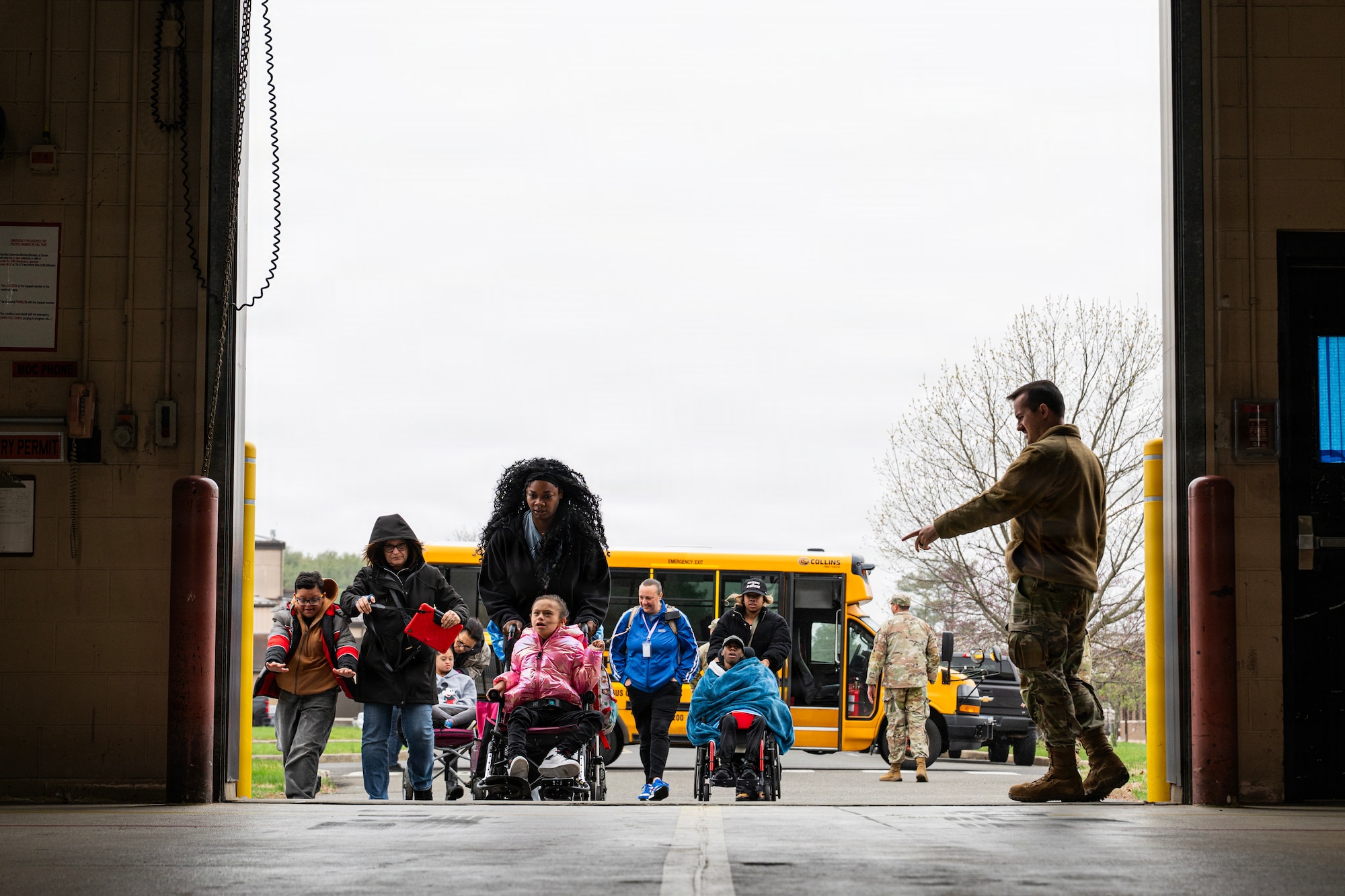 A U.S. Airmen welcomes Students and faculty members of Mercer County Special Services School District, to the Special Needs Airshow, April 2, 2026 at JBMDL, New Jersey.