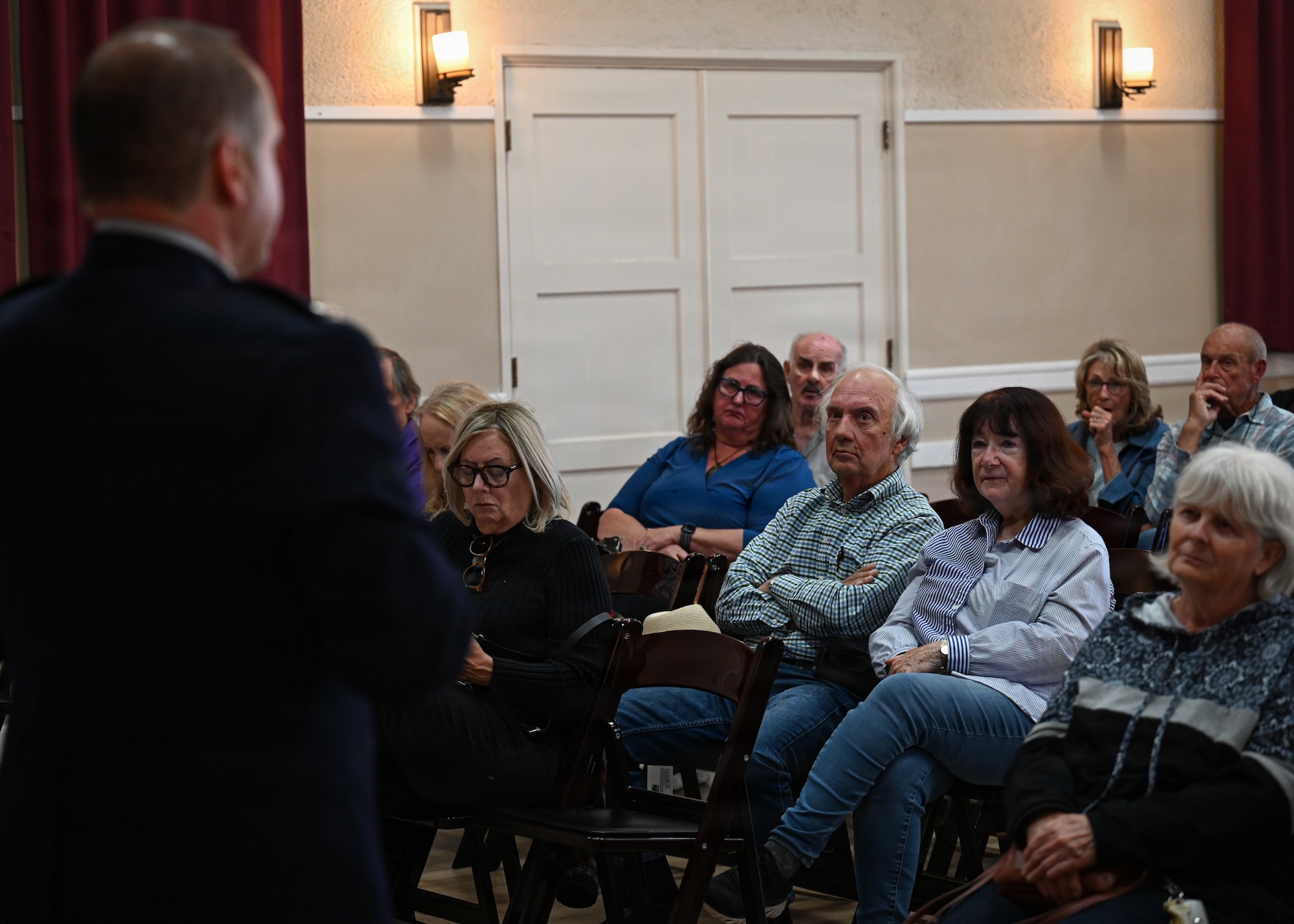 Col. James Horne III, Space Launch Delta 30 commander, briefs an audience during a community engagement event in Carpinteria, Calif.