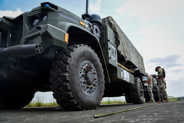 A U.S. Marine Corps Navy-Marine Expeditionary Ship Interdiction System with 3rd Littoral Combat Team, 3rd Marine Littoral Regiment, 3rd Marine Division, is measured during Exercise Balikatan 2026 at Cagayan North International Airport, Philippines, April 21, 2026.