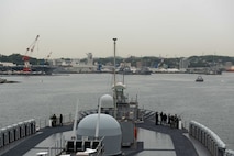 U.S. 7th Fleet flagship USS Blue Ridge (LCC 19) returns to Commander, Fleet Activities Yokosuka, Japan following a patrol in the Indo-Pacific region, April 23, 2026.