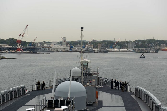 U.S. 7th Fleet flagship USS Blue Ridge (LCC 19) returns to Commander, Fleet Activities Yokosuka, Japan following a patrol in the Indo-Pacific region, April 23, 2026.