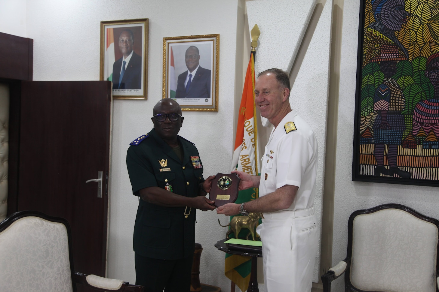 Adm. George M. Wikoff, commander of U.S. Naval Forces Africa (NAVAF), visited Abidjan this week, marking the highest-level U.S. Navy visit to the country and underscoring the growing strength of the U.S.–Côte d’Ivoire defense partnership.

During his visit to Abidjan, Wikoff met with Abroulaye Fofana, the Permanent Secretary of the Interministerial Committee in Charge of State Actions at Sea, to discuss maritime interoperability and cooperation. He then met with General d’Armée Lassina Doumbia, Chief of the Defense Staff, to advance U.S.–Côte d’Ivoire defense cooperation, with a focus on regional stability and shared interests in the Gulf of Guinea.