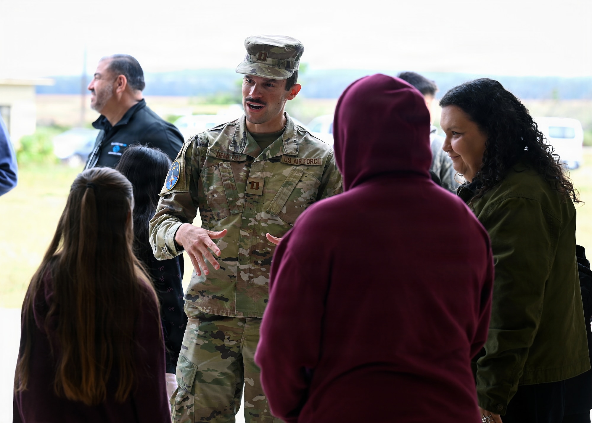 U.S. Air Force Capt. Stephen Demetry, 30th Operations Support Squadron launch weather officer, speaks with members of the Boys & Girls Club of Mid Central Coast.