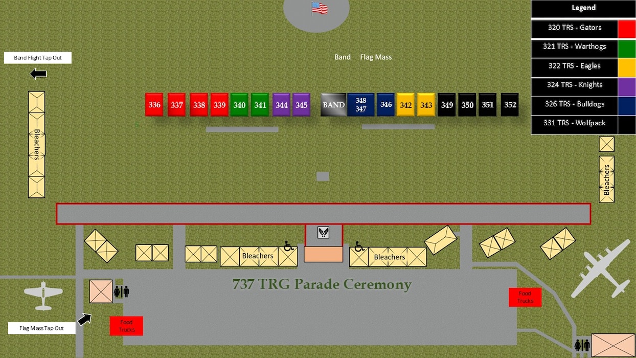 Flights 336-352 BMT Graduation Parade Line Up Graphic