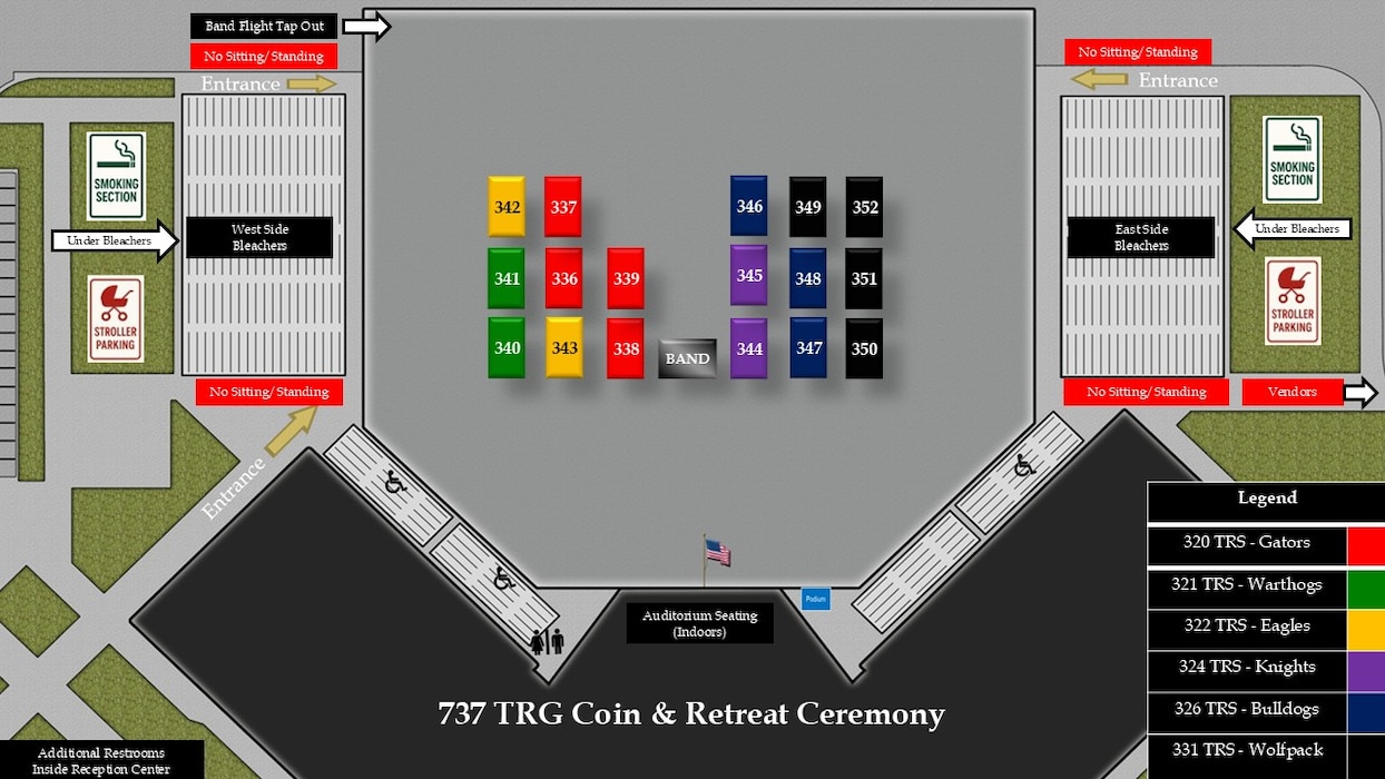 Flights 336-352 BMT Coin & Retreat Ceremony Line Up Graphic