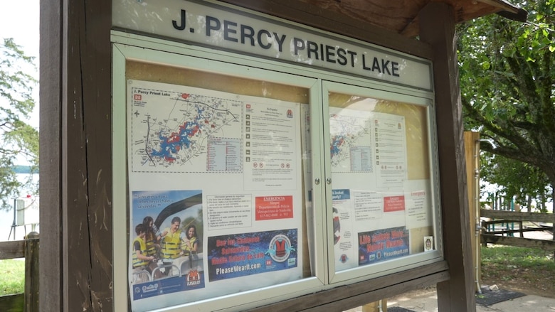 A new bilingual information board featuring maps and water safety guidance is displayed at J. Percy Priest Lake, April 17, 2024. As part of a public safety initiative, the U.S. Army Corps of Engineers Nashville District installed 18 of these boards in popular recreation areas, providing rules, emergency contact information, and life jacket advocacy in both English and Spanish to better serve the entire community.

The Nashville District manages 284 recreation areas, supporting over 22.7 million visitors every year. From camping and hiking to boating and fishing, our public lands give visitors places to enjoy the outdoors across 4,600 miles of shoreline. (U.S. Army Corps of Engineers photo)
