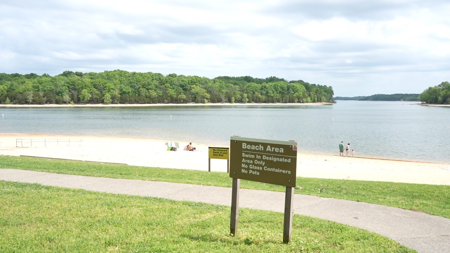 Visitors enjoy the designated swim beach at J. Percy Priest Lake, April 17, 2024, where signs post important safety rules. The U.S. Army Corps of Engineers Nashville District, which operates the recreation area, reminds the public that swimming is only permitted in designated areas and that no lifeguards are on duty, urging visitors to swim at their own risk.

The Nashville District manages 284 recreation areas, supporting over 22.7 million visitors every year. From camping and hiking to boating and fishing, our public lands give visitors places to enjoy the outdoors across 4,600 miles of shoreline. (U.S. Army Corps of Engineers photo)