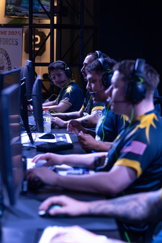 U.S. sailors compete during the 2026 Armed Forces Esports Championship at Localhost in Philadelphia, Pennsylvania, April 24, 2026. Service members competed in organized esports competition playing Marvel Rivals for championship honors while representing their respective services. Armed Forces Sports brings together service members from the Army, Marine Corps, Navy, Coast Guard, and Air Force, and Space Force to compete at the national level. Armed Forces Sports promotes physical fitness, cognitive readiness, teamwork, and competitive opportunities for military members while supporting recruitment and retention efforts and strengthening partnerships through emerging sports platforms. (DoW photo by U.S. Marine Corps Sgt. Kayla Halloran)
