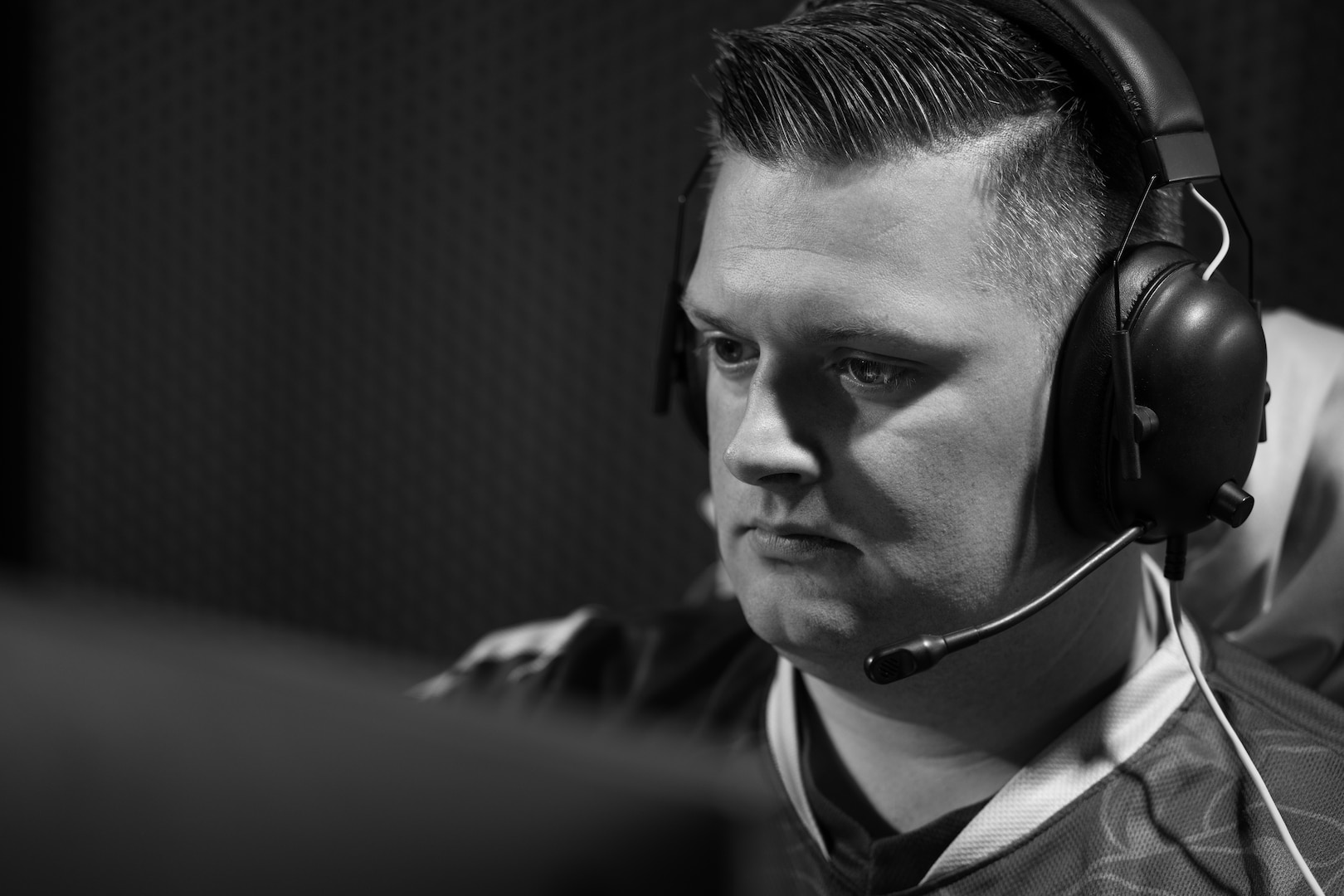 U.S. Navy Chief Petty Officer Douglas Armstrong, assigned to Navy Recruiting Command, competes during the 2026 Armed Forces Esports Championship at Localhost in Philadelphia, Pennsylvania, April 24, 2026. Service members competed in organized esports competition playing Marvel Rivals for championship honors while representing their respective services. Armed Forces Sports brings together service members from the Army, Marine Corps, Navy, Coast Guard, and Air Force, and Space Force to compete at the national level. Armed Forces Sports promotes physical fitness, cognitive readiness, teamwork, and competitive opportunities for military members while supporting recruitment and retention efforts and strengthening partnerships through emerging sports platforms. (DoW photo by U.S. Marine Corps Sgt. Kayla Halloran)