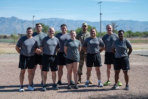 U.S. Space Forces Southern Guardians pose for a group photo at Davis-Monthan Air Force Base, Arizona, April 23, 2026. These Guardians completed their first Human Performance Assessment at Davis-Monthan, marking an early milestone for the unit following its activation. (U.S. Air Force photo by Airman 1st Class Jaden Kidd)