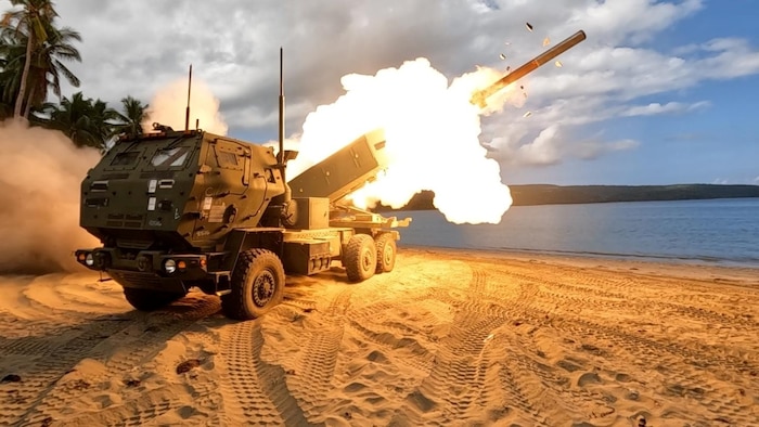During the counter-landing live-fire training, forces demonstrated their ability to sense the actions of a dynamic notional enemy, make collective real-time decisions, and coordinate an array of fire from missile systems, fighter aircraft, mortars, and machine guns.