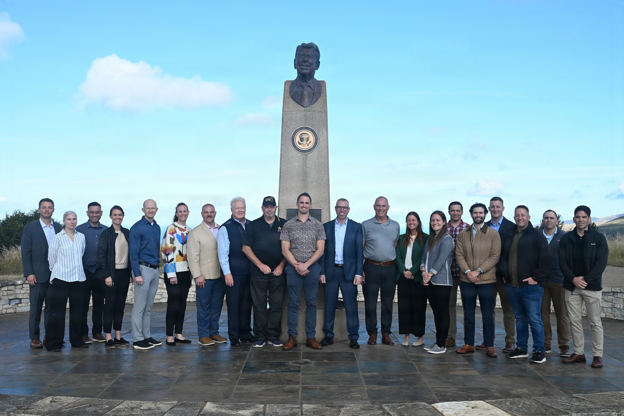 People line up for a group photo