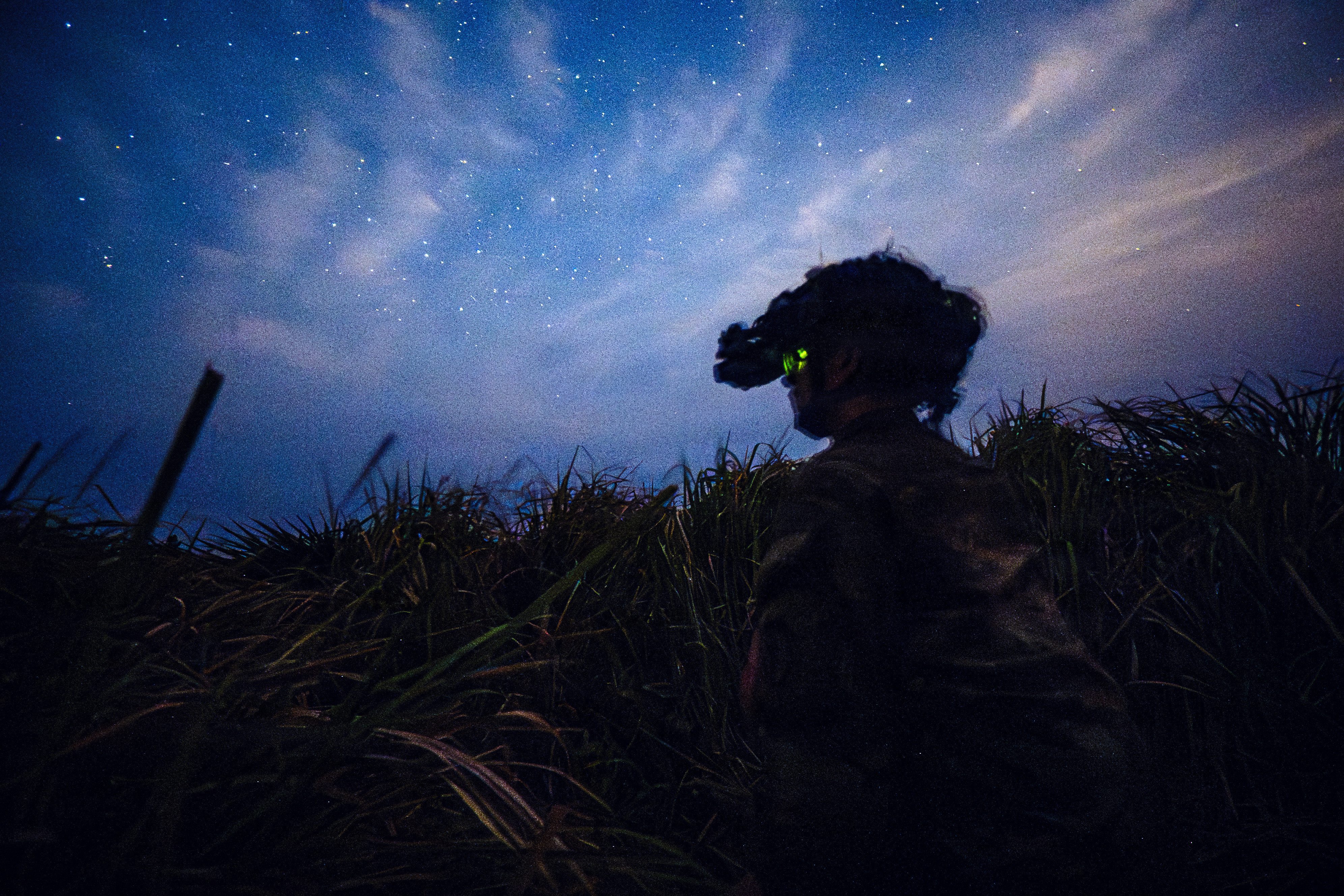 U.S. Army Pvt. Dylan Maynard, assigned to 2nd Battalion, 21st Infantry Regiment, 3rd Mobile Brigade, 25th Infantry Division holds security at an established observation post during Exercise Balikatan 2026, near Itbayat Airport, Itbayat, Philippines, April 25, 2026.