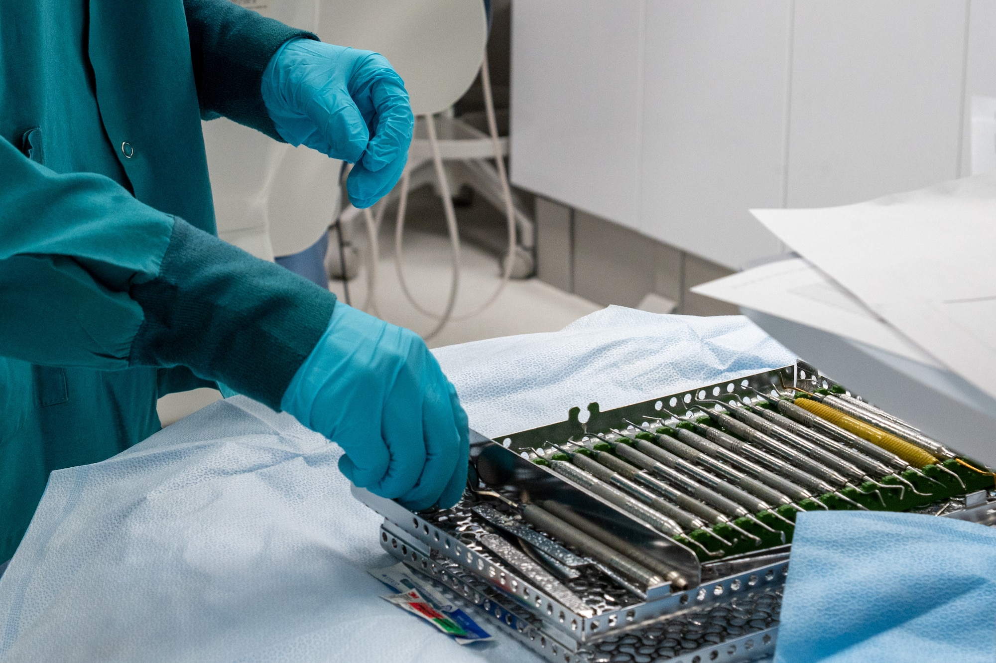 A U.S. Air Force Senior Airman Cera King, 35th Medical Group dental assistant, prepares dental utensils during tracer observation training at Misawa Air Base, Japan, April 16, 2026.