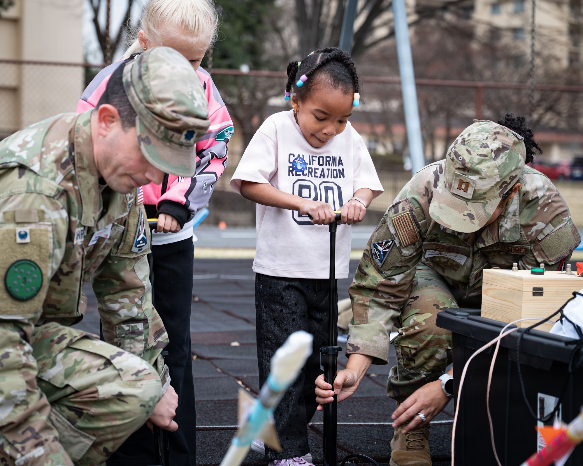 Guardians from U.S. Space Forces-Japan participated in SSC's STEM outreach program to foster early interest in science, technology, engineering, and math, promoting accessibility and curiosity in space-related systems.
