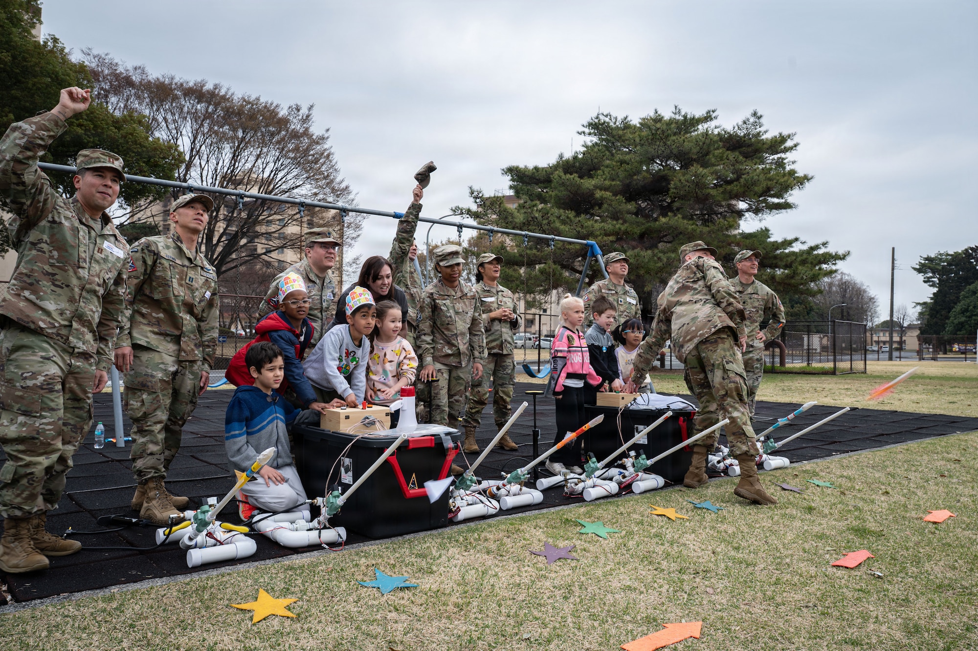 Guardians from U.S. Space Forces-Japan participated in SSC's STEM outreach program to foster early interest in science, technology, engineering, and math, promoting accessibility and curiosity in space-related systems.